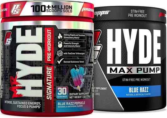 PROSUPPS Mr. Hyde Signature Blue Razz and Hyde Max Pump Blue Razz Bundle PROSUPPSAU supplements
