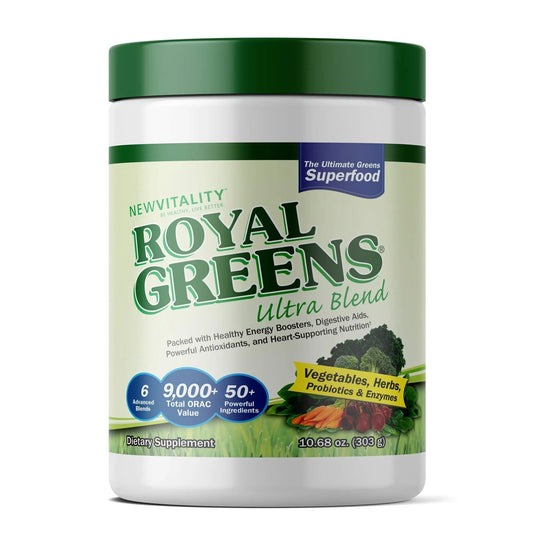 New Vitality Royal Greens Superfood Powder | Healthy Veggie Powder with Probiotics, Enzymes, Antioxidants, Wheat Grass & Greens 10.75oz (30 Day Supply) New VitalityAU supplements