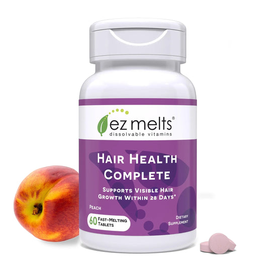 EZ Melts Hair Health Complete - Hair Supplement to Support Strength & Growth - Includes AnaGain Nu, Biotin, Apigenin, Bambo Silica & More - 60 Sublingual Tablets (30 Servings) EZ MeltsAu supplements
