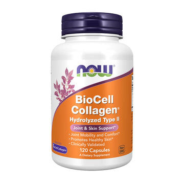 NOW Foods Supplements, BioCell Collagen® Hydrolyzed Type II, Clinically Validated, 120 Veg Capsules NOW Foods Au supplements