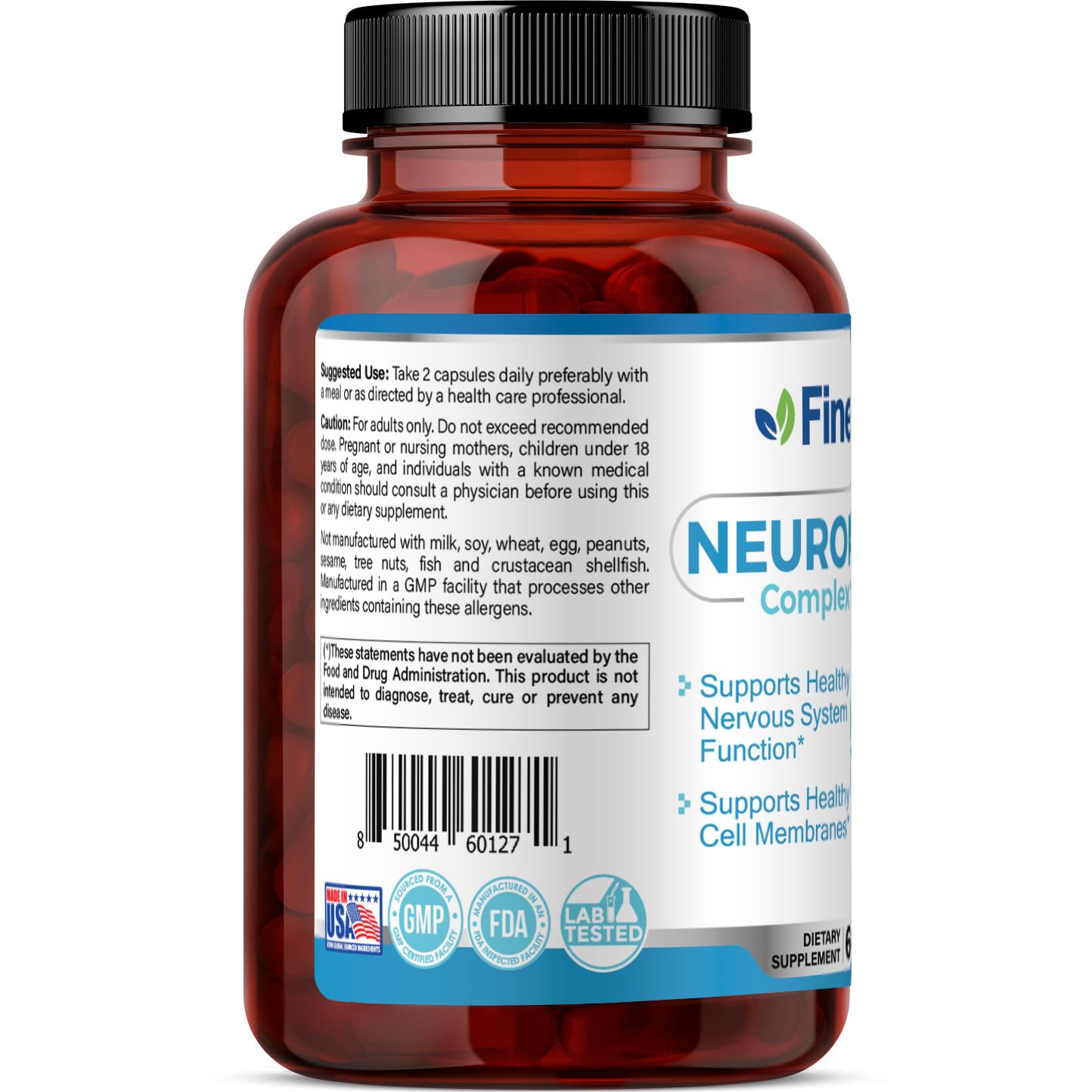 FineLand NEUROMATRIX Complex Formula, Advanced Cognitive and Nerve Support Supplement, High Potency Vitamin B12, Alpha Lipoic Acid and Acetyl-L-Carnitine, 60 Capsules FineLand Au supplements