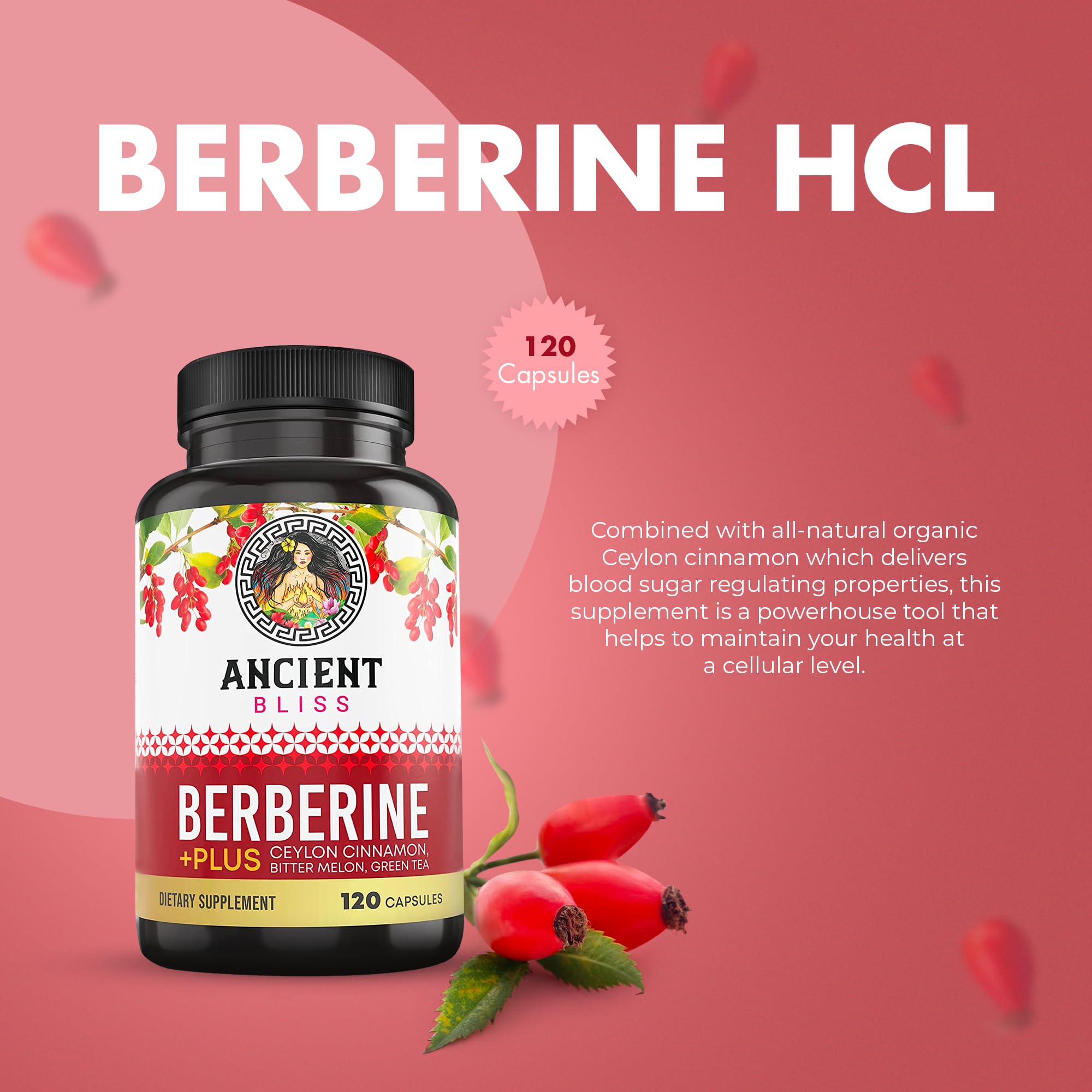 Ancient Bliss Berberine HCL 1200mg with Ceylon Cinnamon, Bitter Melon, and Green Tea Ancient Bliss Au supplements