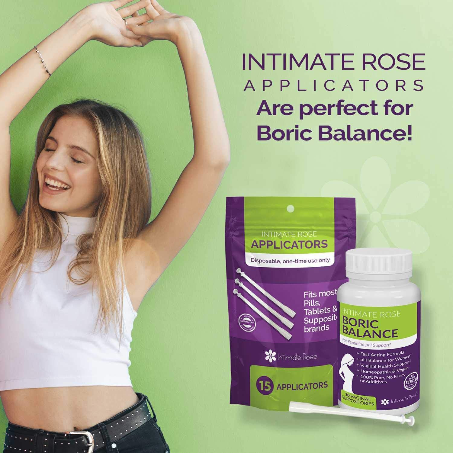 Intimate Rose 45 Count Vaginal Suppository Applicator - Fits Most Boric Acid Suppositories & Vaginal Intimate Rose Au supplements