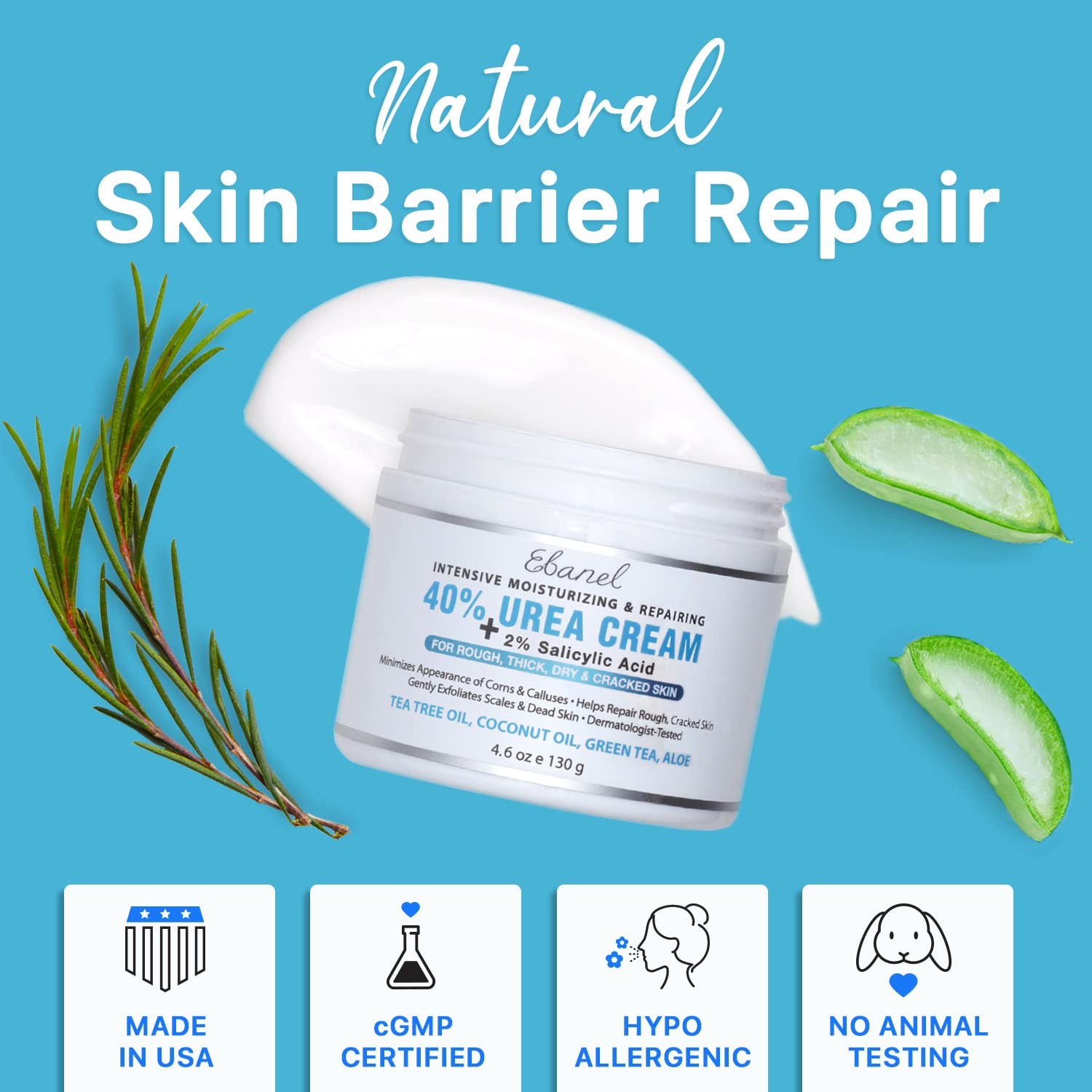 Ebanel Bundle of 40% Urea Cream 4.6 Oz, and Exfoliating Face Scrub Peeling Gel 4.12 Oz Ebanel buy supplements Au
