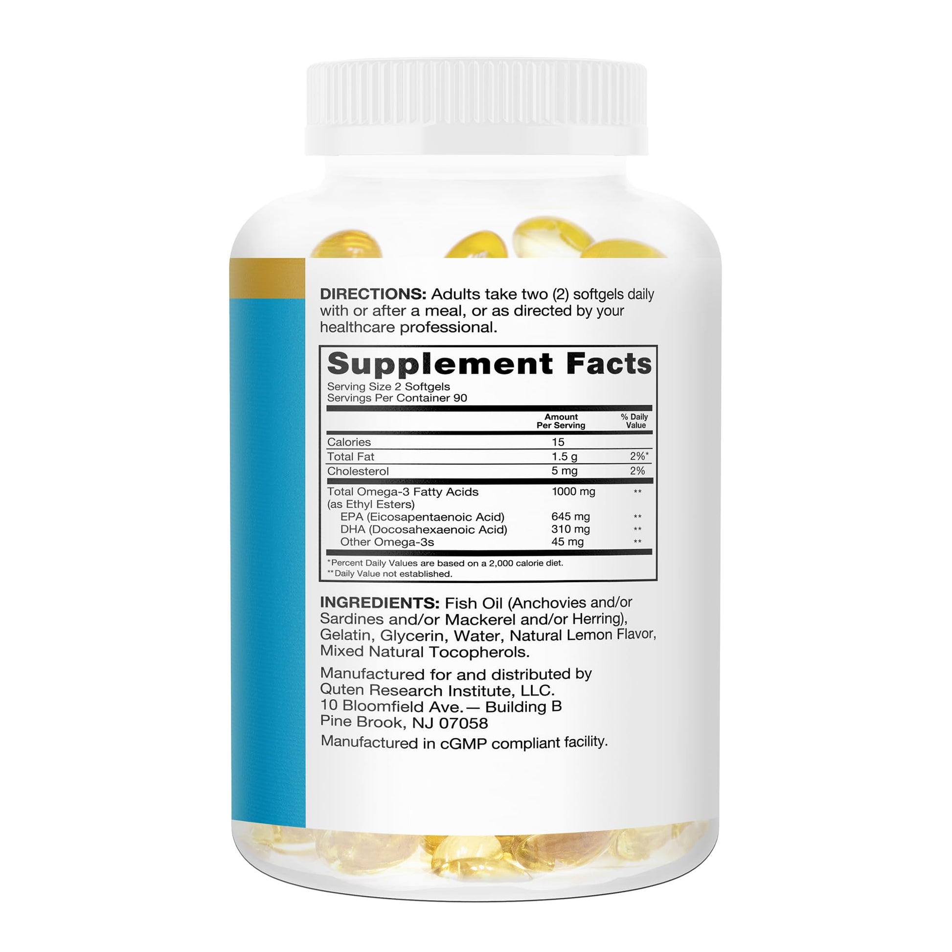 Qunol Fish Oil Omega 3 Mini Softgels, 1000mg Omega 3 EPA + DHA, Ultra Pure Supplements, Heart Health Support, Lemon Flavor, Easy to Swallow Minis, 3 Month Supply, 180 Count Qunol Au supplements