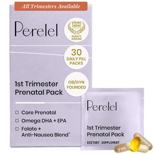 Perelel 1st Trimester Prenatal Pack, Multivitamin with Folate, Vitamin D, Omega 3, Iron & Ginger, Nutritional Support for Early Pregnancy PerelelUS supplements