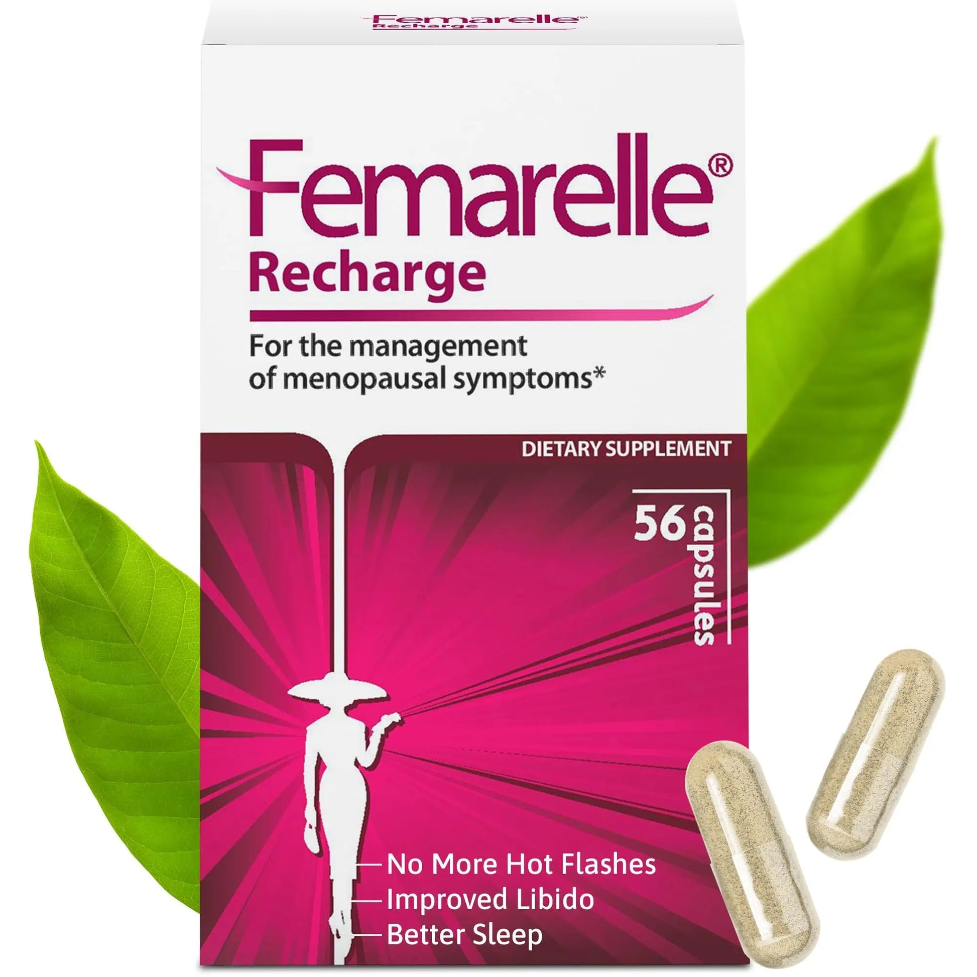 Femarelle® Recharge – Menopause Supplement for Women - Clinically Proven Menopause Relief - Hot Flashes, Night Sweats, Sleep & Libido Support Within 1st Month, Gluten-Free, GMO-Free & Hormone Free FemarelleAU supplements