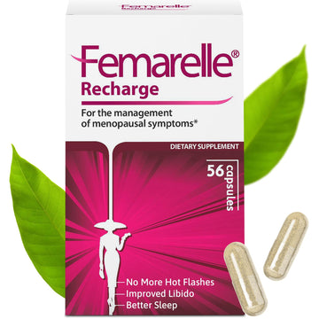 Femarelle® Recharge – Menopause Supplement for Women - Clinically Proven Menopause Relief - Hot Flashes, Night Sweats, Sleep & Libido Support Within 1st Month, Gluten-Free, GMO-Free & Hormone Free Femarelle Au supplements