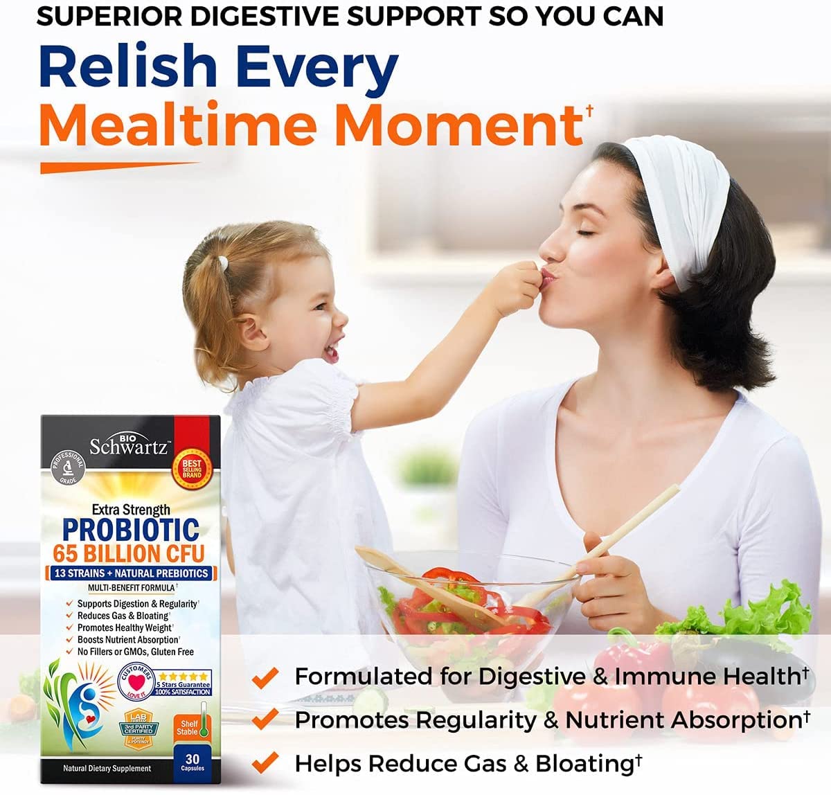 Probiotic 65 Billion - Probiotics with Prebiotic for Women & Men - Lactobacillus BioSchwartz Au supplements