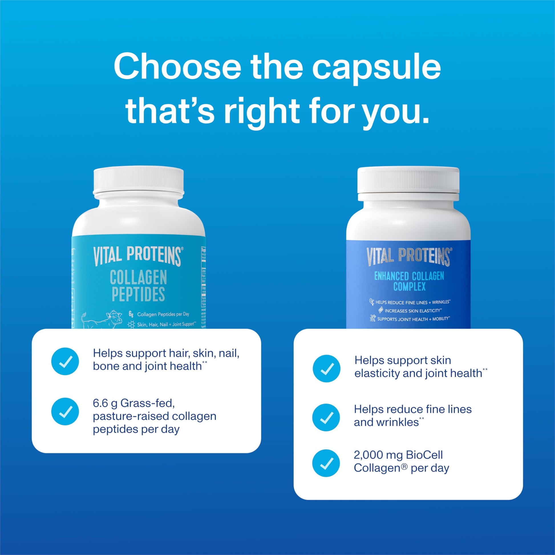 Vital Proteins® Enhanced Collagen Complex Capsules with BioCell Collagen® - Supports Skin Elasticity, Joint Health and Helps Reduce Fine Lines & Wrinkles (1) - 60 Count Vital Proteins Au supplements