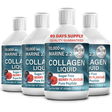 4 Pack Marine Collagen 2.2 Liquid 10000mg Sugar Free Ready to Drink Berry Flavour Best4Group Au supplements