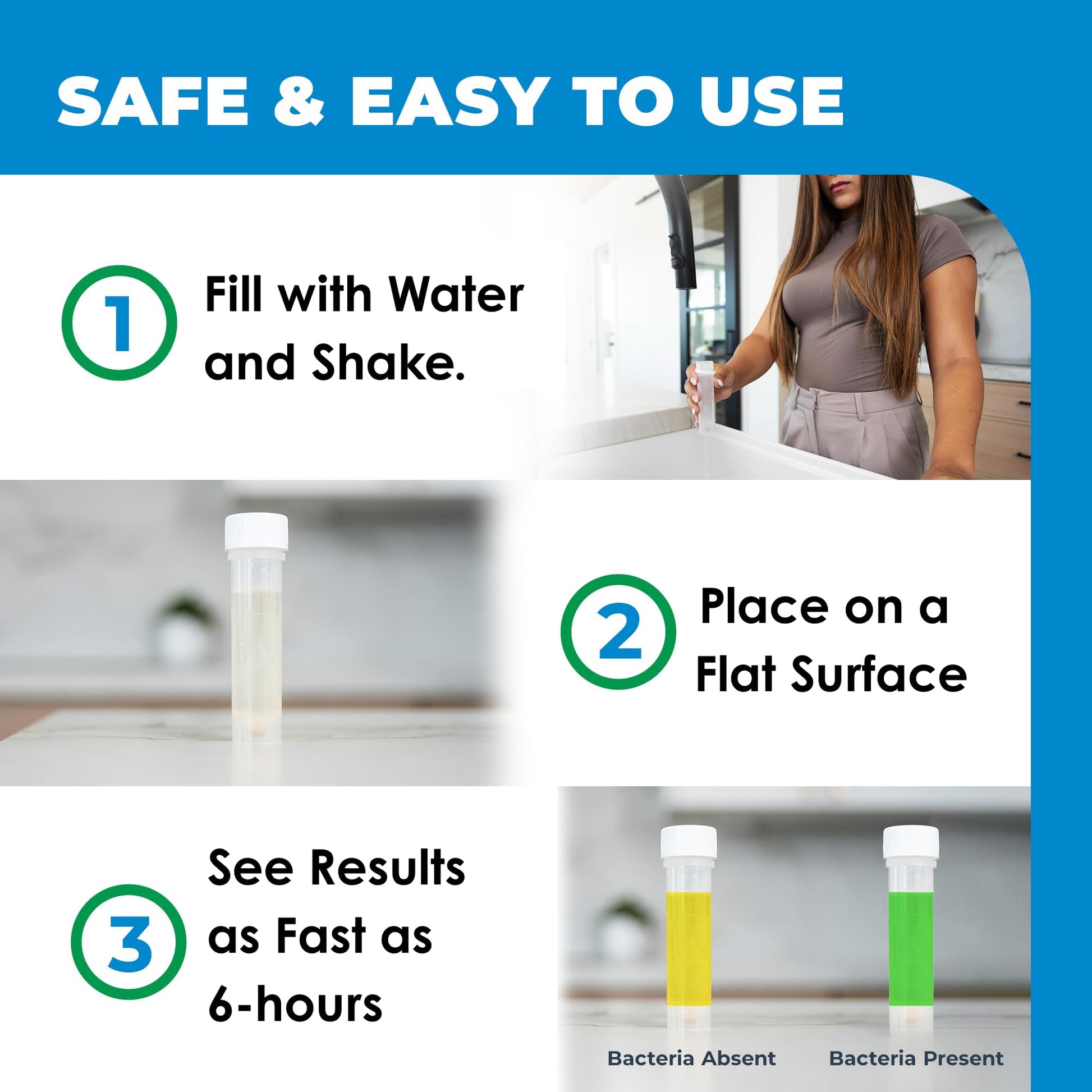 Safe Home® DIY Bacteria in Water Test Kit – Results as Fast as 6 Hours – Detects 50 Different Species of Coliform Bacteria – EPA Lab Certified – Made in the USA – (1 Pack) Safe Home Au supplements
