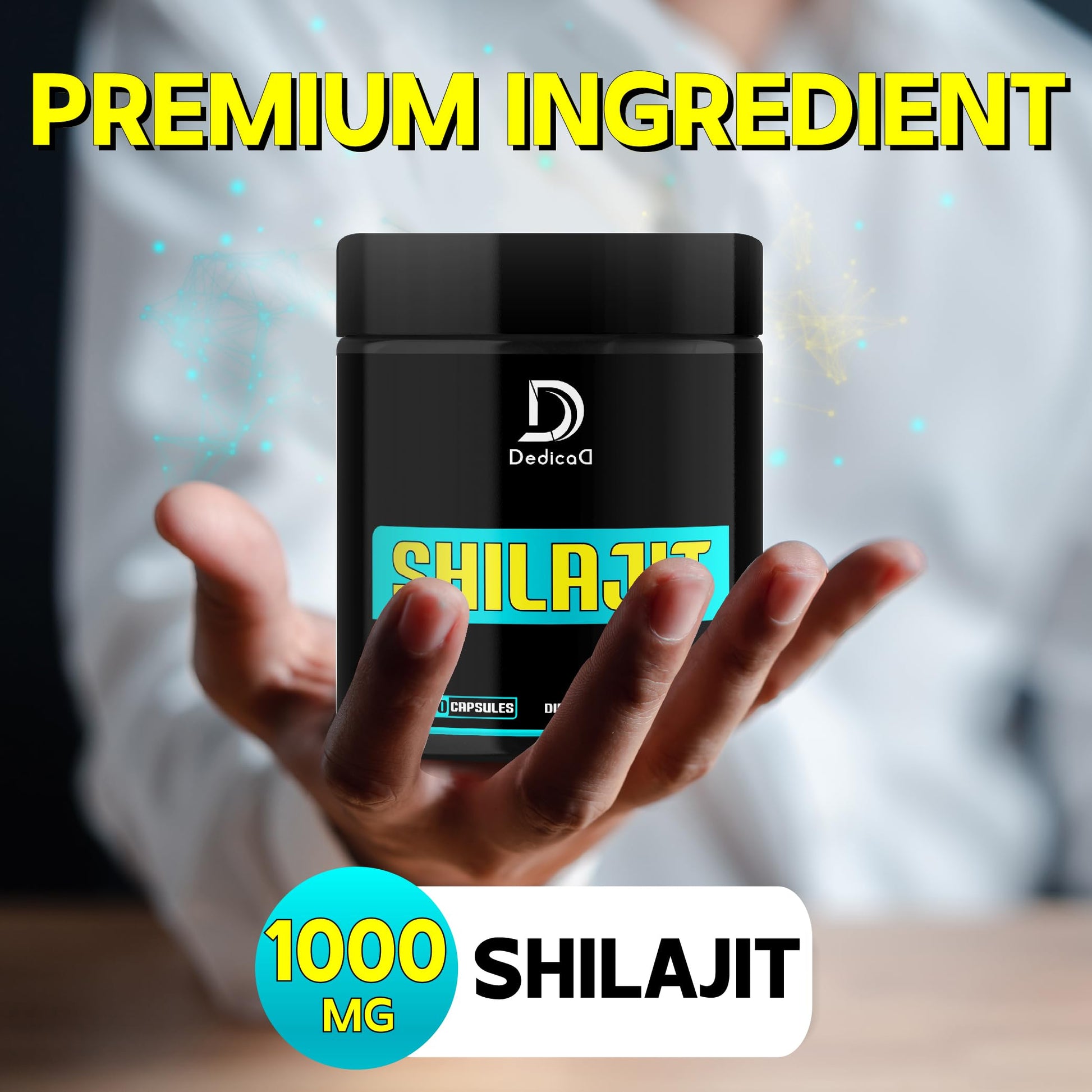 DEDICAD 1000Mg Shilajit Capsules - 180 Counts - Shilajit Supplement for Body Balance, Heart, Brain & Immune Health Support - Contains Natural Fulvic, Humic Acid & 85 Others DEDICAD Au supplements