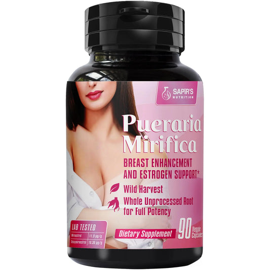 Pueraria Mirifica Capsules 2000mg Daily - Breast Enhancement Pills and Estrogen Supplement for Women and Men, Breast Enlargement Pills for Women and Transgender - Breast Growth Breast Enhancer Sapir's NutritionAU supplements