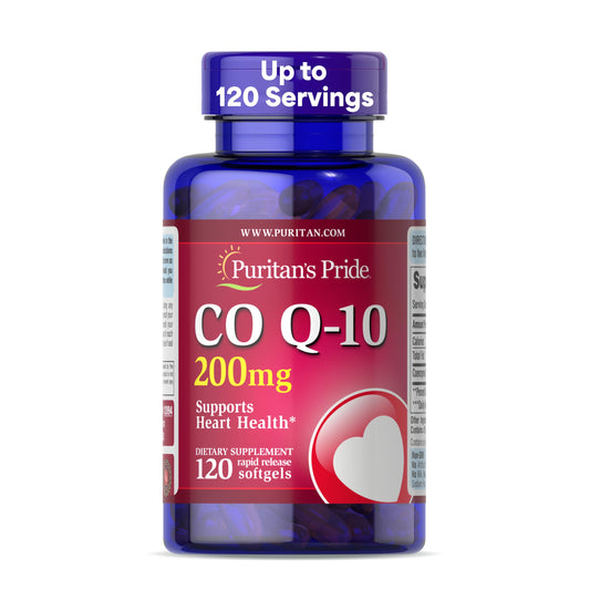 Puritan's Pride Coenzyme CoQ10 200mg, Dietary Supplement for Heart Health, Blood Pressure, Oral Gum Health, and Healthy Aging Support Puritan's PrideUS supplements
