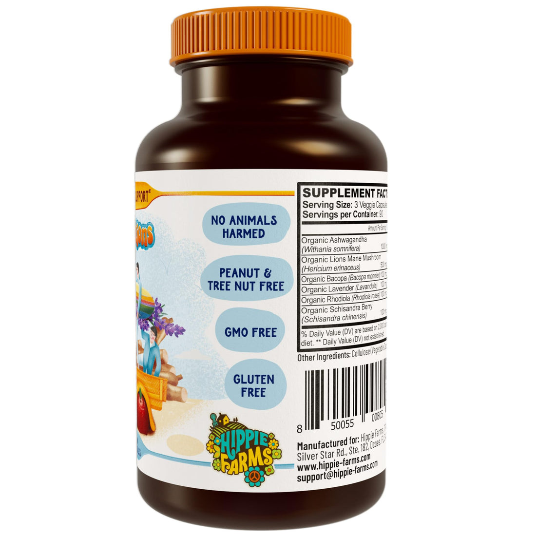 Hippie Farms Stress, Mood, Energy Support - Ashwagandha Root, Lion's Mane & More - Good Vibrations Blend Hippie Farms uk supplements