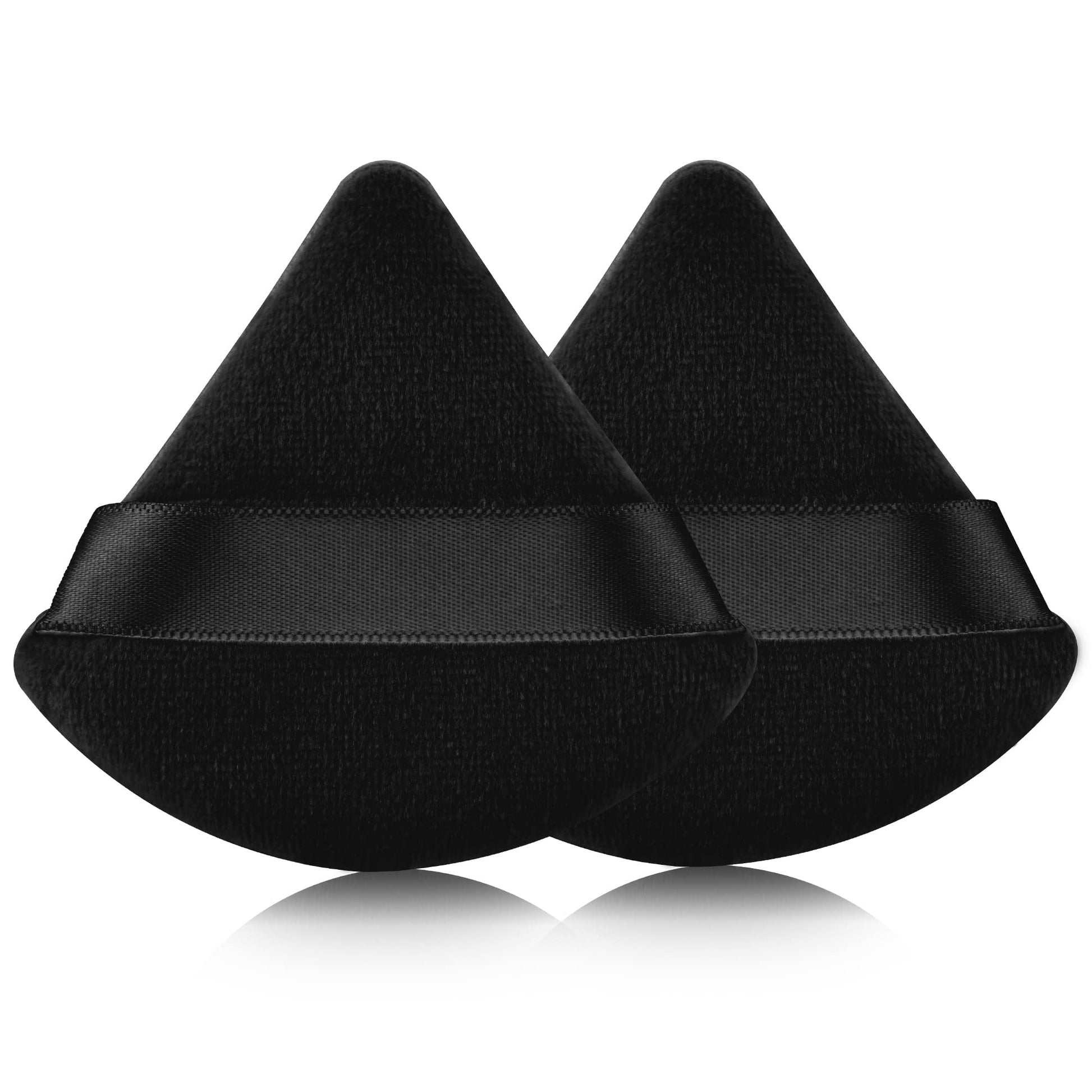 2 Pcs EVAOUXIU Triangle Powder Puff for Face Powder, Soft Plush Setting Makeup Puff, Velour Cosmetic Foundation Blender Sponge Beauty Makeup Tools (Black) EVAOUXIU Au supplements