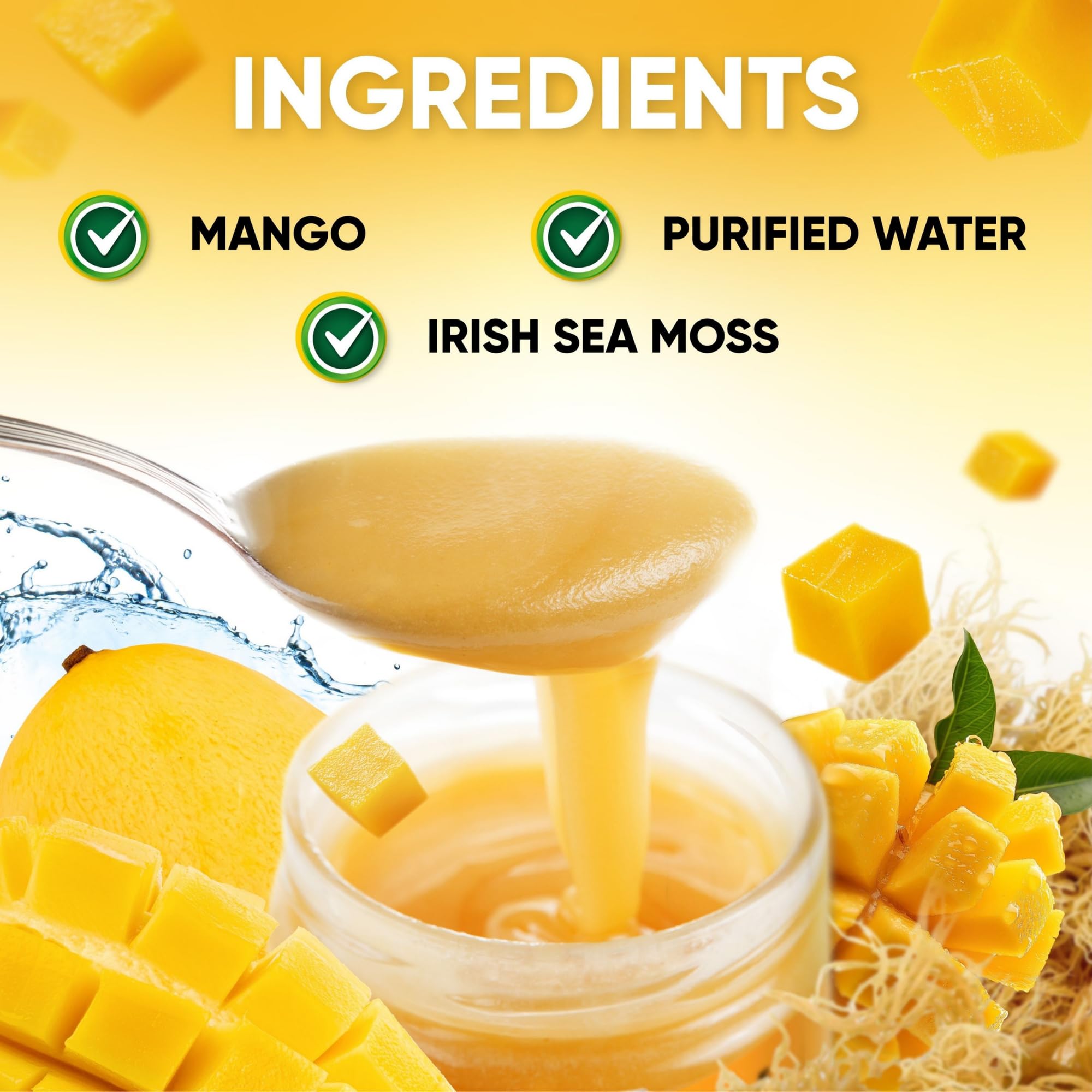 Joy Sea Moss Wildcrafted Irish Sea Moss Gel 16 oz | Made in USA | Gold Seamoss Superfood | Rich in Vitamins & Minerals | Real Fruit | Nutritional Supplement | Mango Joy Sea Moss Au supplements