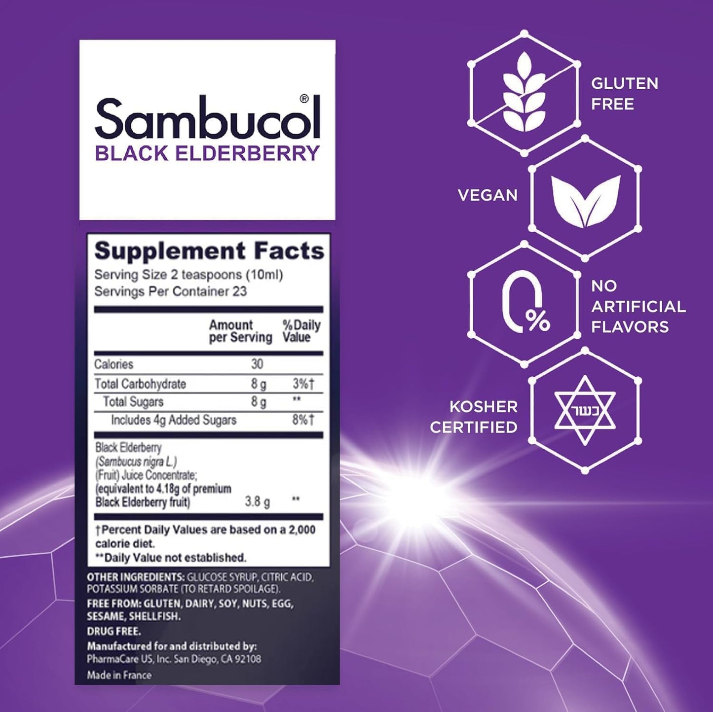 Sambucol Black Elderberry Syrup - Black Elderberry Liquid, Immune Support for Kids and Adults, High Antioxidants, Gluten Free SambucolUS supplements