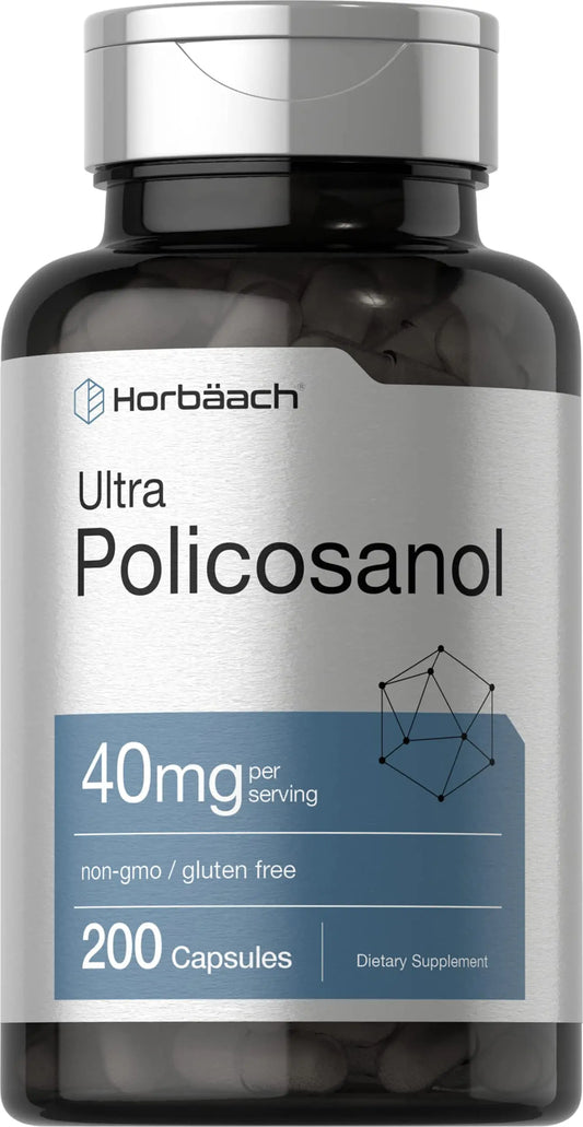 Policosanol 40mg | 200 Capsules | Non-GMO and Gluten Free | by Horbaach HorbäachAU supplements