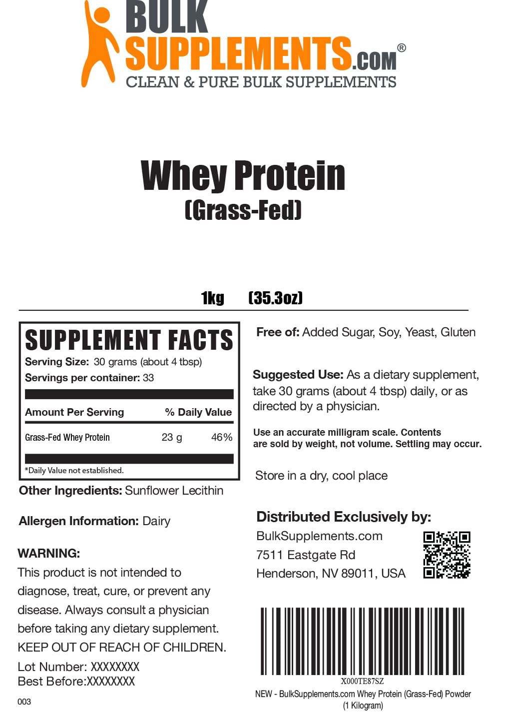 BULKSUPPLEMENTS.COM Grass Fed Whey Protein Powder - Pure Protein Powder BULKSUPPLEMENTS.COM Au supplements