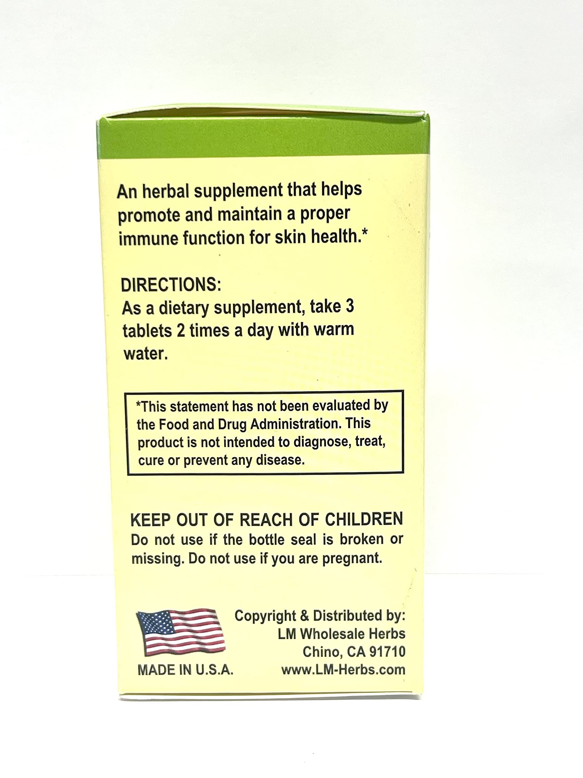 Lao Wei Derma Formula Herbal Supplement Helps Immune Function for Skin Health 500mg 60 Tablets Made in USA Lao Wei Au supplements