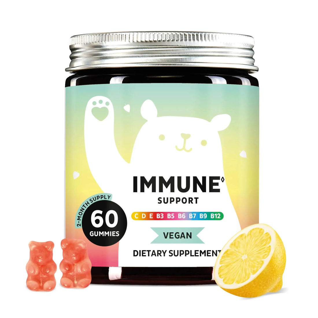 Bears with Benefits Immune Support Gummies – Vitamin C, D, B6 & B12 – Daily Immune Boost – Vegan, Naturally Flavored (60 Gummies) Bears with Benefits AU supplements