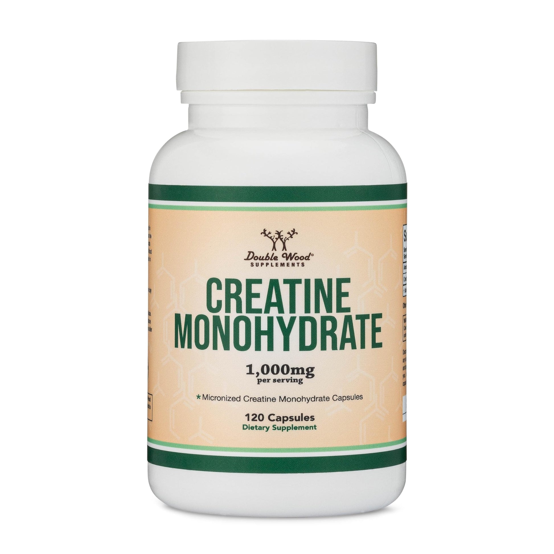 Creatine Monohydrate Capsules - 1g per Serving, 120 Count - No Fillers, Vegan Safe, Non-GMO, Gluten Free by Double Wood (Pack of 2) Double Wood SupplementsUS supplements