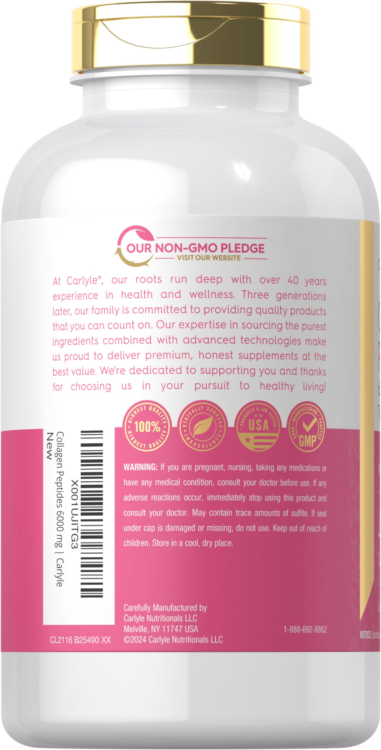 Carlyle Collagen Peptides 6000mg | 400 Caplets | with Vitamin C | Type 1 and 3 | Non-GMO, Gluten Free, Grass Fed Supplement Carlyle Au supplements