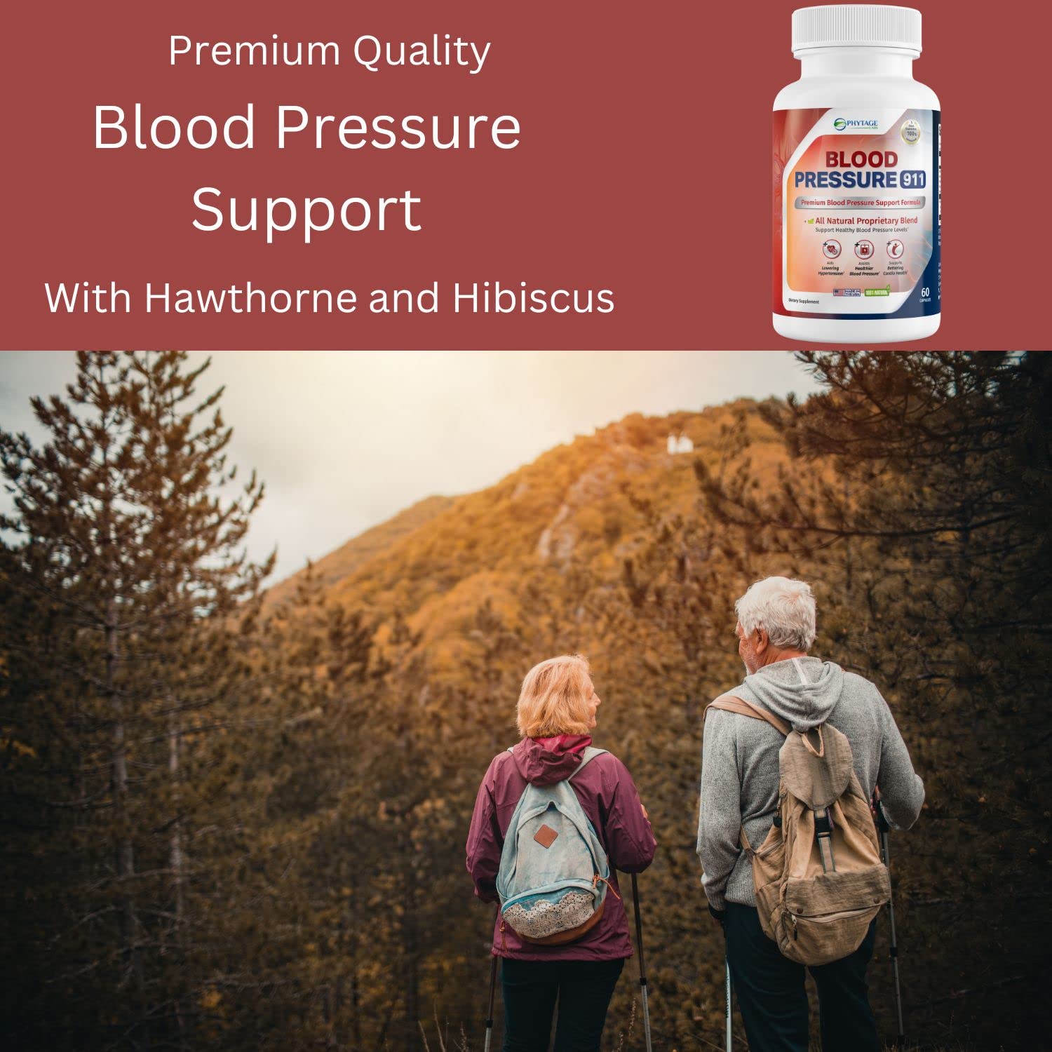 Phytage Labs Blood Pressure 911 Premium Supplement - BP Support Pills. 60 Capsules Phytage Labs Au supplements