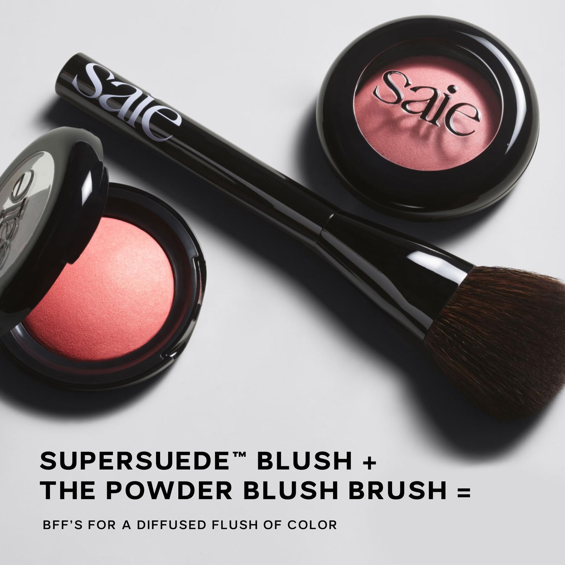 Saie Powder Blush Brush - Fluffy Makeup Brush for Cheeks - Ultra-Soft Tapered Bristles for a Precise, Diffused Application - For Pressed or Loose Powder Face Makeup, Bronzer + Blush - Vegan (1 Count) Saie Au supplements