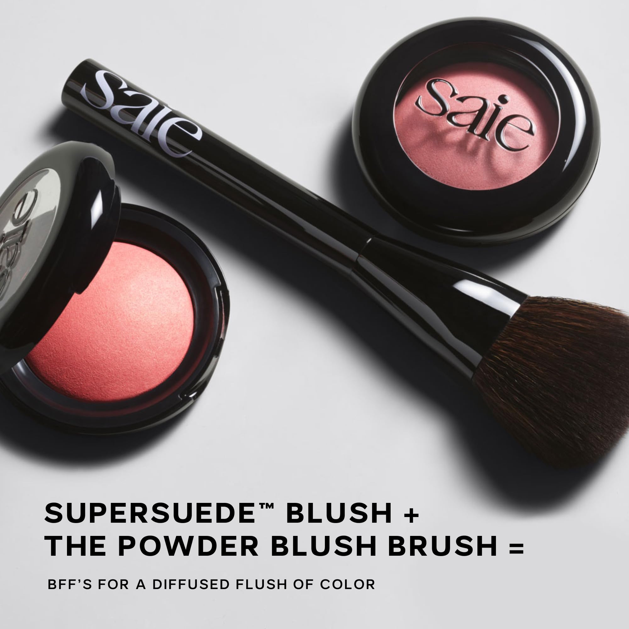 Saie Powder Blush Brush - Fluffy Makeup Brush for Cheeks - Ultra-Soft Tapered Bristles for a Precise, Diffused Application - For Pressed or Loose Powder Face Makeup, Bronzer + Blush - Vegan (1 Count) Saie Au supplements