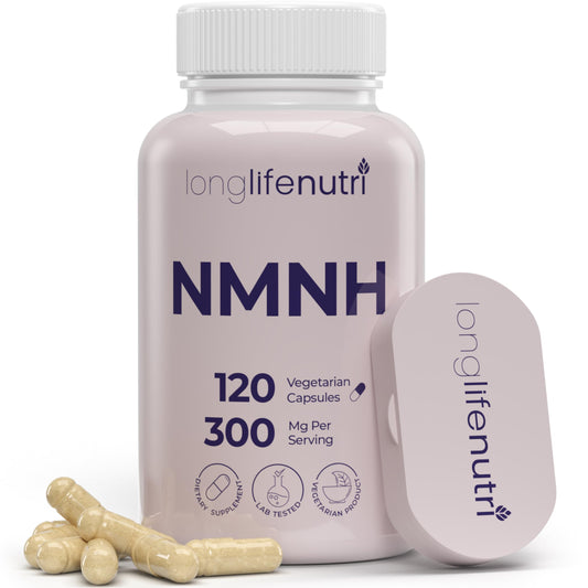 LongLifeNutri NMNH 300mg (Dihydronicotinamide Mononucleotide) - 120 Vegan Capsules, 2-Month Supply, NMN Alternative, NAD Supplement for Energy & Longevity, Lab Tested, Made in USA LongLifeNutriBuy Supplements Australia