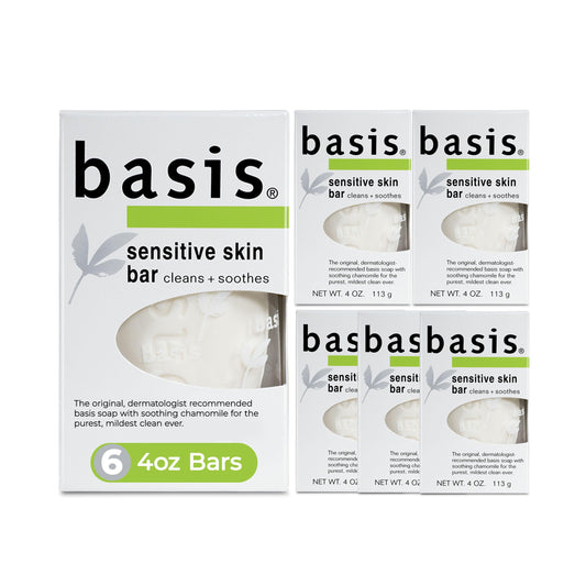Basis Sensitive Skin Bar Soap for Body, Hands and Face, Unscented Soap Bar for Sensitive Skin with Chamomile and Aloe Vera BasisUS supplements
