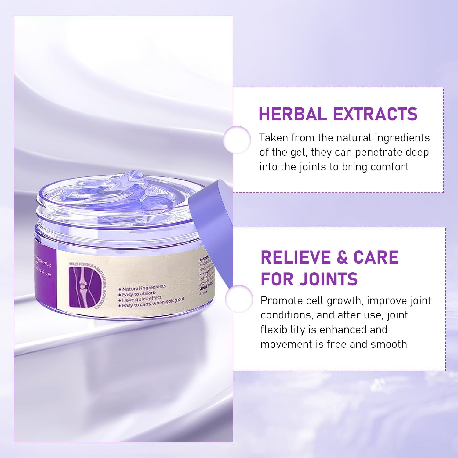 2PCS Soothing Relief Massage Gel, Joint Gel Purple Gel Cooling Activities Throughout The Body, Soothing Knees, Lumbar, Neck, Back, Shoulders, Hands, and Feet iaredon Au supplements