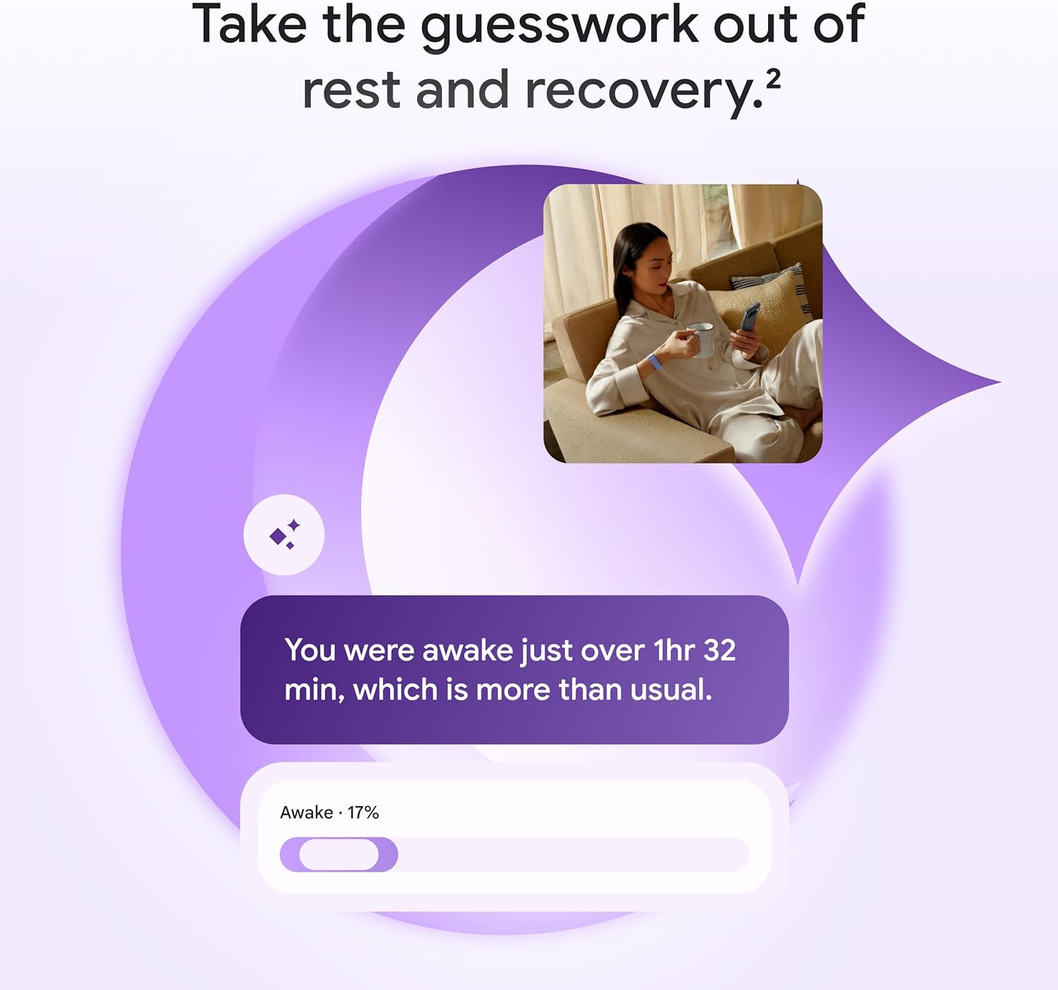 Google Fitbit Air - Screenless Activity Tracker with Fitness, Heart Rate, and Sleep Tracking - Personalized AI-Powered Coaching - Up to 7 Days’ Battery Life - Works with iOS and Android - Lavender