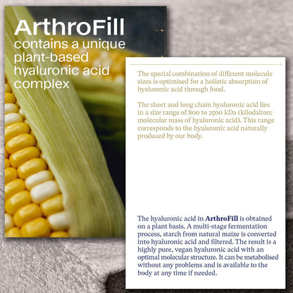 ArthroFill™ Tablets - Proven European Joint Relief - Vegan Hyaluronic Acid - Nutrient Complex - Support Active Movement Functions with 15 Vital Micronutrients - Made in Germany ArthroFillAu supplements