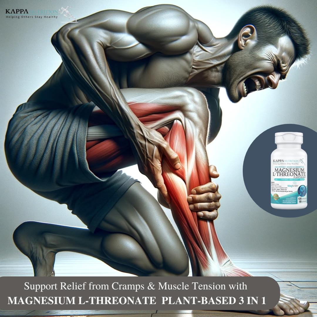 Kappa Nutrition Powered by Magbrain™ Magnesium L-Threonate Plant-Based, 420mg Elemental Magnesium (3 Capsules) from 2,253mg, 120 Vegan Capsules, Brain, Sleep & Muscle Support. KAPPA NUTRITION Au supplements