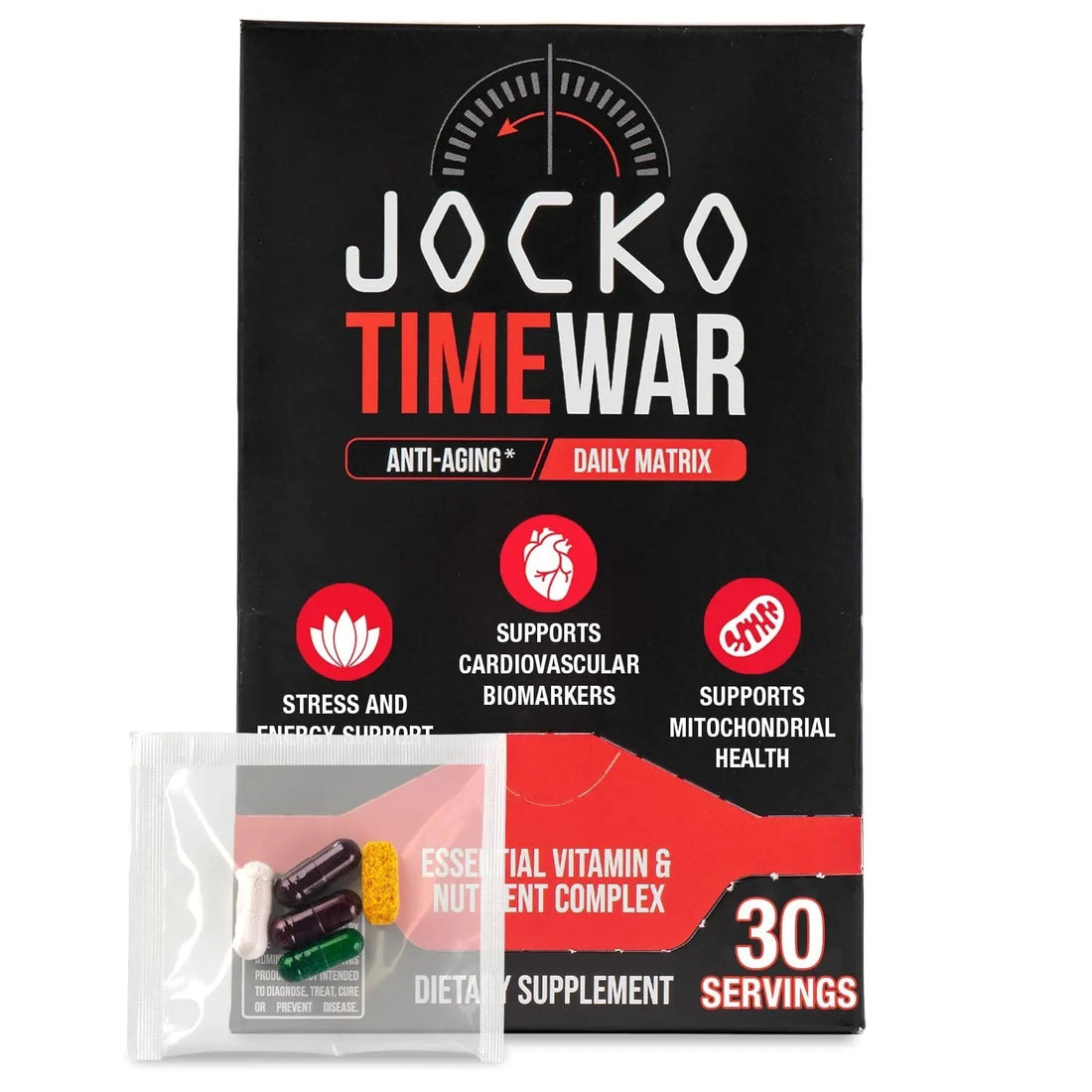 Jocko Fuel TIME WAR - Multivitamin for Men & Women. NAD Supplement for Healthy Aging, Heart, Bone, & Eye Health. Essential Vitamins and Minerals Jocko Fuel uk supplements