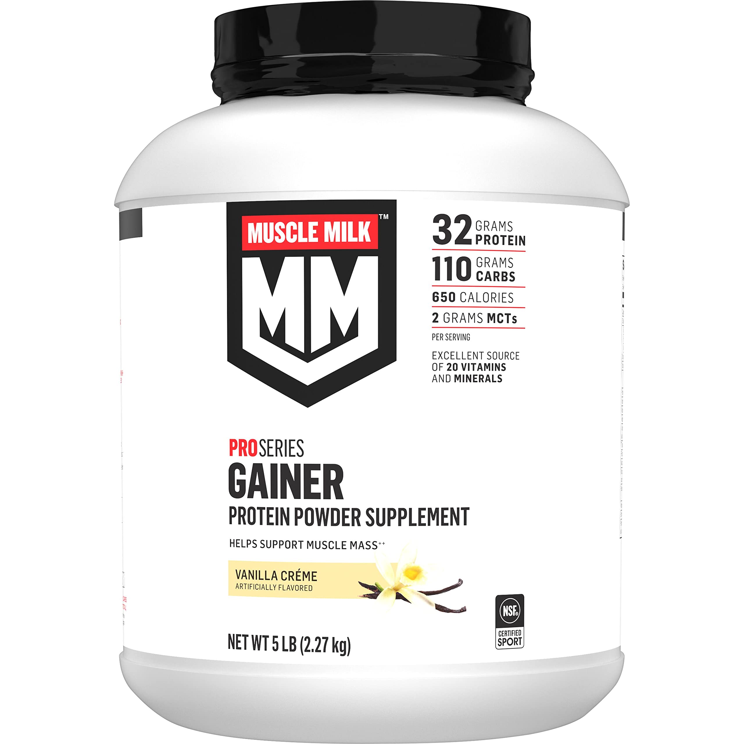 Muscle Milk Gainer Protein Powder, Vanilla Creme, 32g Protein, 5 Pound Muscle Milk Au supplements