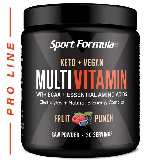 Sport Formula 99 Multivitamin Powder - Drink Mix for Men Women BCAA Amino Acids Won’t Upset Your Stomach - Keto Vegan Multivitamin Fruit Punch - Electrolytes Super B Complex Digestive Enzyme Sport Formula 99AU supplements