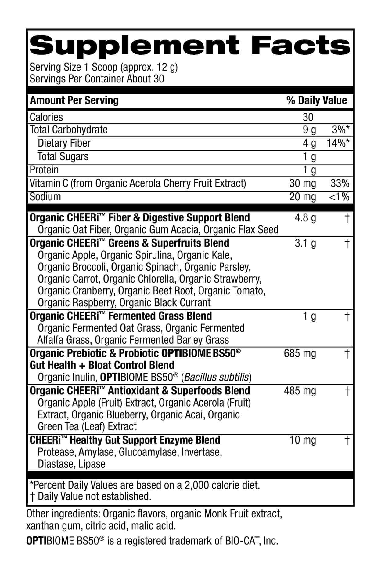 Cheerific Crisp Apple Greens Superfood Powder - 20+ Organic Superfoods + Prebiotic & Probiotics + More - Keto Friendly - Supports Positive Mood, Gut Health - Vegan, Gluten Free, Non-GMO - 30 Day Cheerific Au supplements