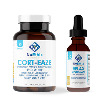 NuEthix Formulations Relaxation Supplement Bundle: Cort-Eaze Cortisol-Control Supplement, 60 Capsules, 30 Servings and Relax Liposomal, 2 Fluid Ounces, 30 Servings NuEthix Formulations Au supplements