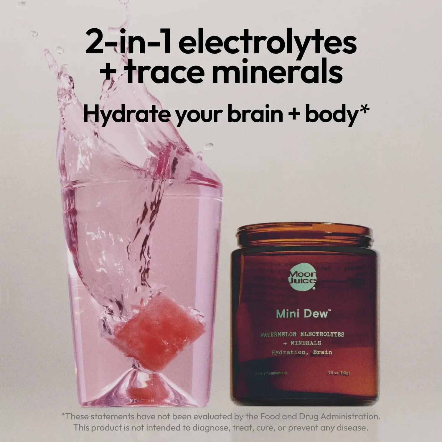 Moon Juice Mini Dew Electrolytes Powder - Sugar Free Minerals & Electrolyte Hydration Powder for Instant Hydration & Brain Support - Magnesium, Calcium, Potassium, Pink Salt, Watermelon, 30 Servings Moon Juice Au supplements