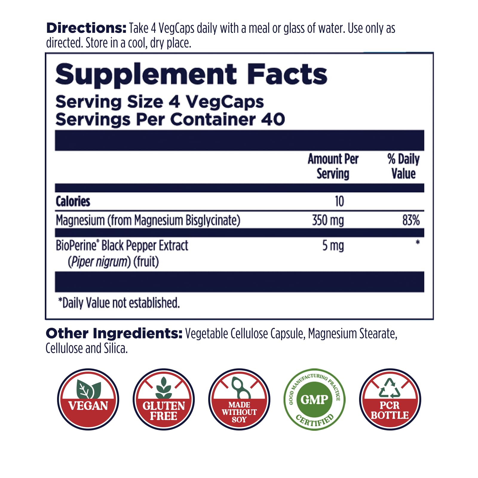 KAL Magnesium Glycinate Capsules, Fully Chelated Magnesium Bisglycinate, High Absorption Magnesium Supplement, Healthy Bones, Muscle, Relaxation and Stress Support, Non-GMO 160 count KAL Au supplements