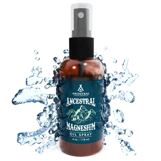 Ancestral Supplements Magnesium Spray, Magnesium for Sleep + Muscle Support, Made with Magnesium Chloride & Natural Minerals, Fast Absorbing Topical Magnesium Oil Supplement for Body Application, 4 oz Ancestral SupplementsAU supplements
