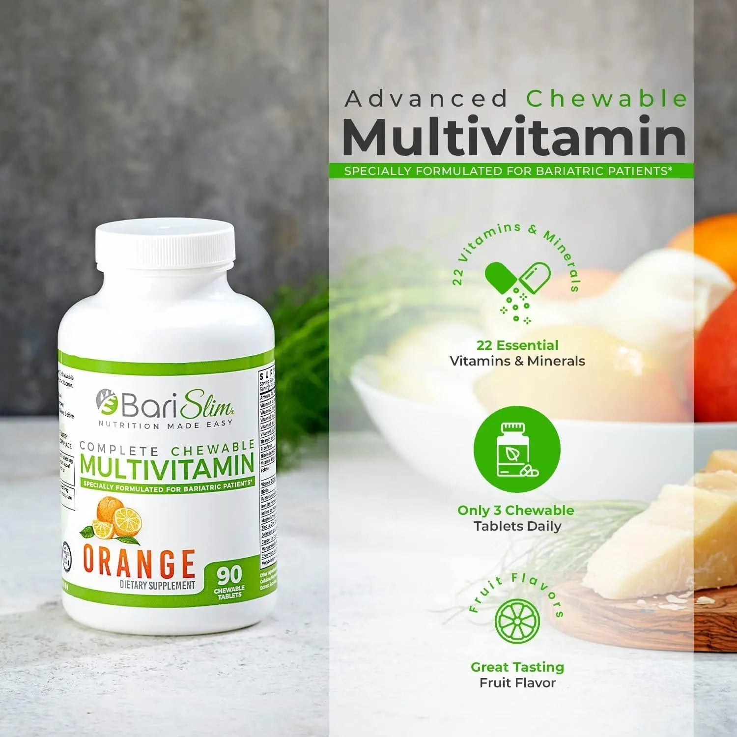 BariSlim Bariatric Calcium Citrate & Complete Chewable Multivitamin - Bariatric Vitamin and Supplement for Post Bariatric Surgery Including Gastric Bypass and Gastric Sleeve BariSlim Au supplements