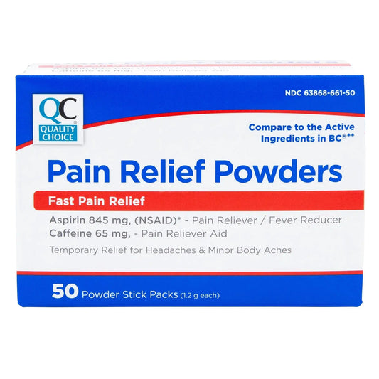 Quality Choice Fast Pain Relief Powder, Contains 50 Powder Packets for Rapid Pain Relief. Contains Aspirin & Caffiene Quality ChoiceAu supplements