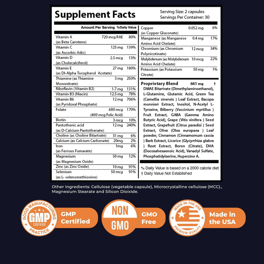 Nature’s NutriWave Memory Lift Capsules – Natural Daily Supplement with Vitamins A, C, D, E, B-Complex, Biotin & Choline – Made in USA, GMP-Certified, Non-GMO, Vegetarian – 60 Caps, 1 Month Supply Nature’s NutriWave Au supplements