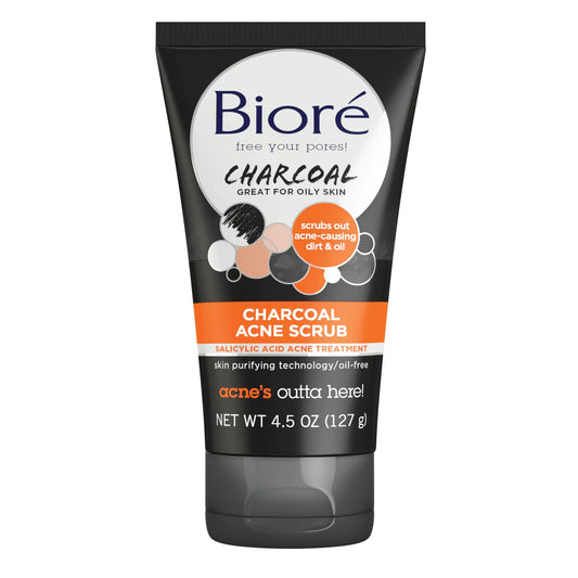 Bioré Charcoal Acne Face Scrub, with 1% Salicylic Acid and Natural Charcoal, Helps Prevent BioreAU supplements